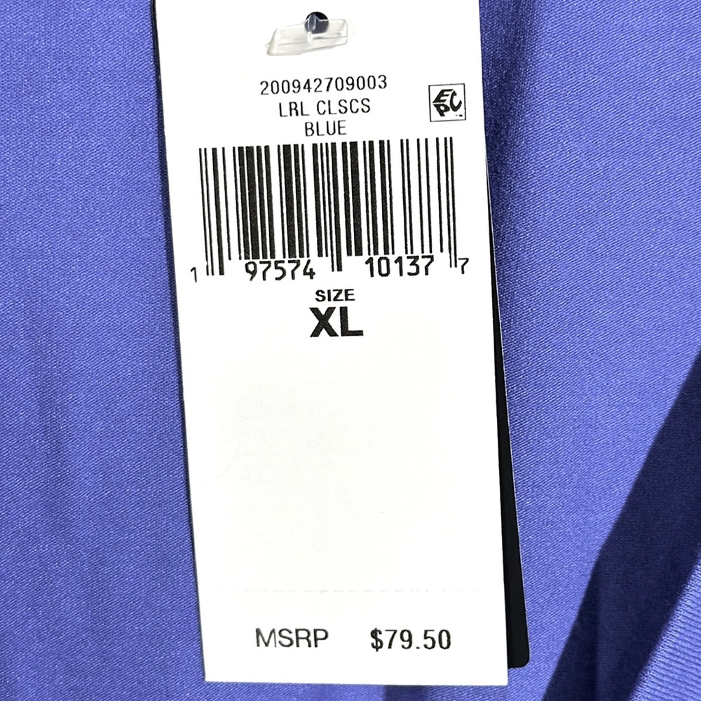 NEW Lauren Ralph Lauren Long Faux Wrap Luxury Long  Sleeve Top Blue XL - Picture 6 of 6